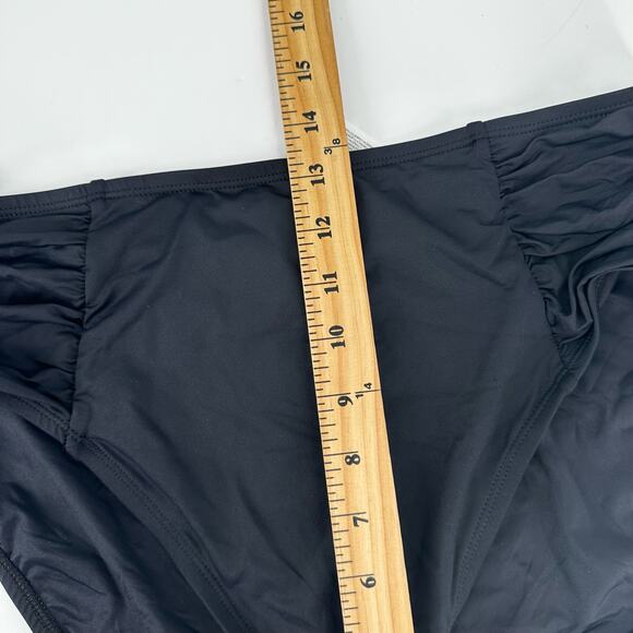 New La‎ Blanca 16 Swim Bottoms Black Tummy Control High Rise Ruched - Picture 3 of 7
